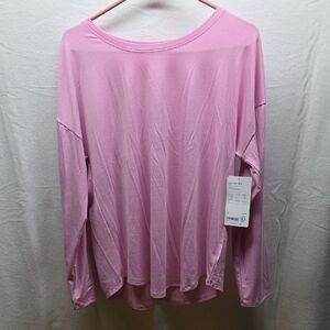 Athleta Long Sleeve Crewneck Top - Light Pink